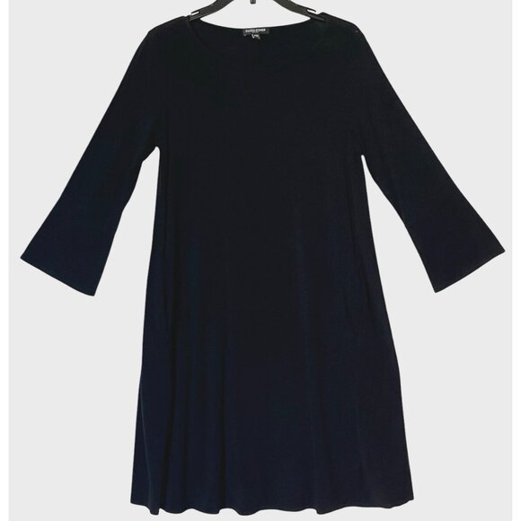 Eileen Fisher Dresses & Skirts - Eileen Fisher Black Stretch Lyocell Long Sleeves Dress - Made in USA